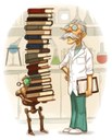 Scienctist with books
